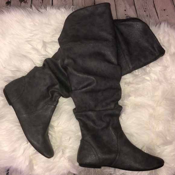 LOWER EAST SIDE Shoes - Gray over the knee boots